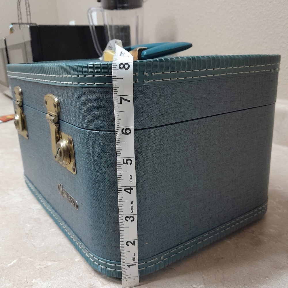 ■Vintage 1950's Monarch Blue Hard Sided Travel Case Size:OS Monarch - Picture 6 of 10